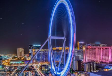 Themed Hotels - Over Exposured Photo of a Ferris Wheel at Night
