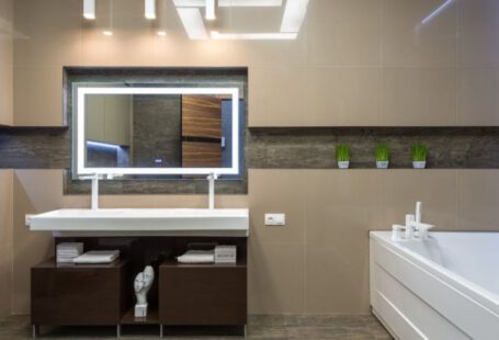 Private Hot Tubs - Modern bathroom with bath and sink