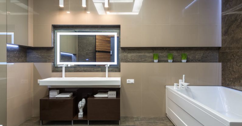 Private Hot Tubs - Modern bathroom with bath and sink